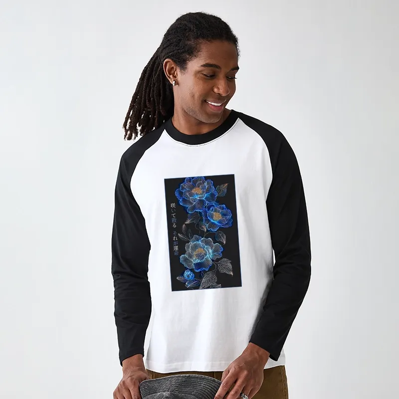 Tokyo-Tiger The Sea Of Flowers In The Darkness Raglan Long Sleeve T-shirt