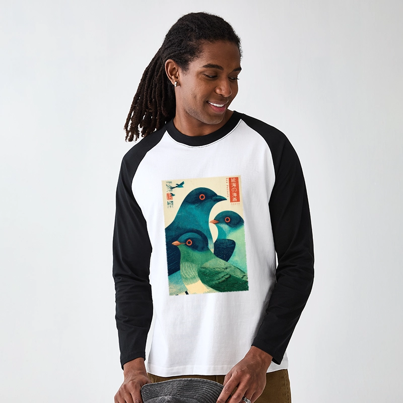 Tokyo-Tiger Petrels Of The Painted Sea Raglan Long Sleeve T-shirt