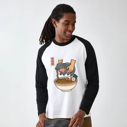 Tokyo-Tiger Noodles Got Me Raglan Long Sleeve T-shirt