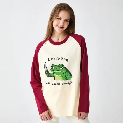 Tokyo-Tiger Impatient Frog Raglan Long Sleeve T-shirt
