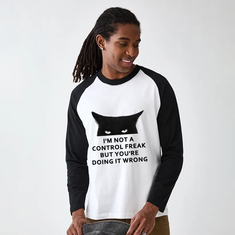 Tokyo-Tiger Control Freak Funny Raglan Long Sleeve T-shirt
