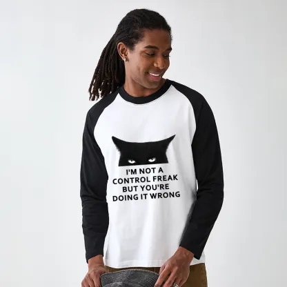 Tokyo-Tiger Control Freak Funny Raglan Long Sleeve T-shirt