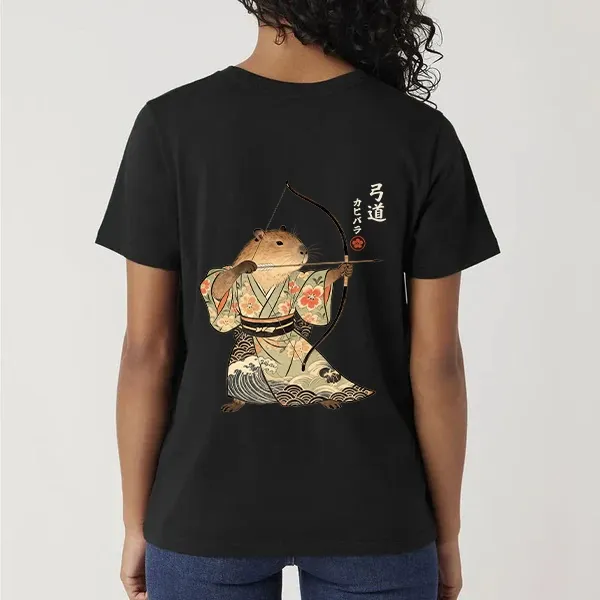 Tokyo-Tiger Capybara Archery Front Back Classic T-Shirt