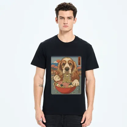 Tokyo-Tiger Dog Slurping Ramen In Japanese Style Classic T-Shirt