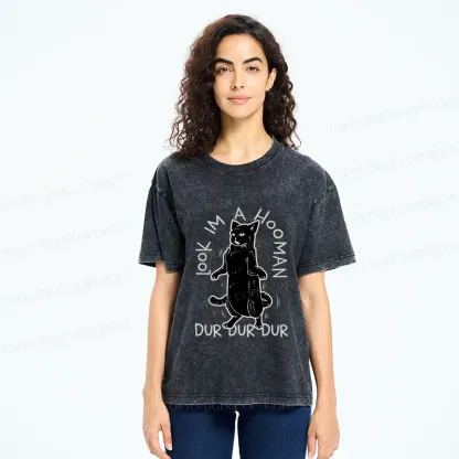 Tokyo-Tiger Dancing Cat Washed T-Shirt