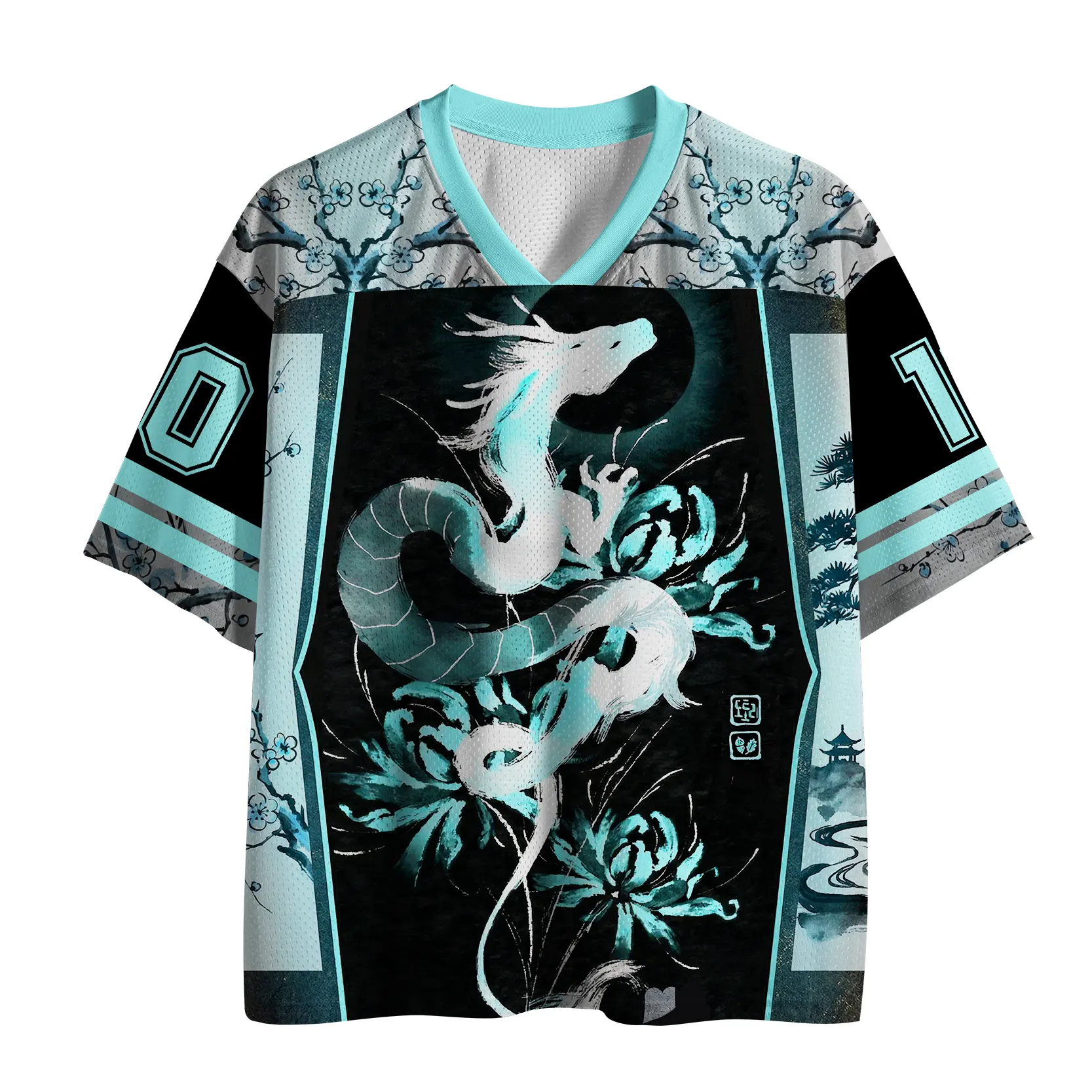 Tokyo-Tiger Lunar Dragon Bloom Mesh Jersey