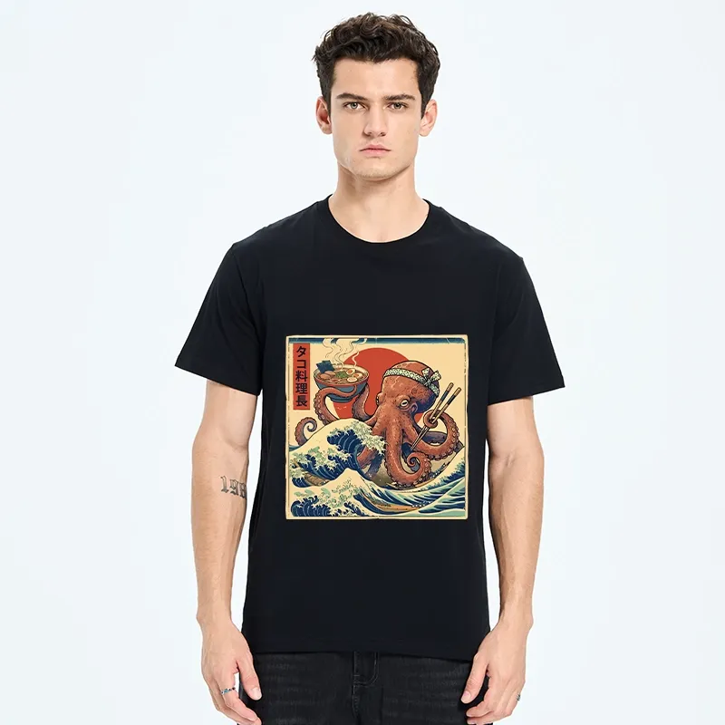 Tokyo-Tiger Ukiyo-E Octopus Ramen Master Classic T-Shirt