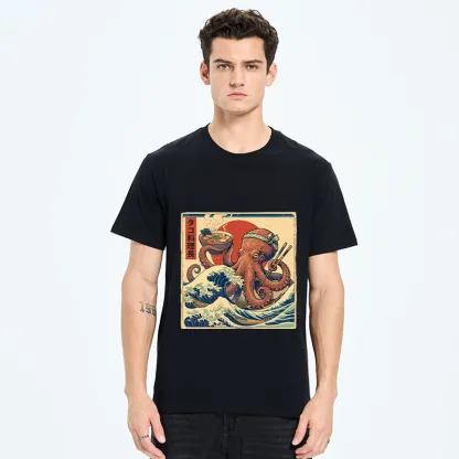 Tokyo-Tiger Ukiyo-E Octopus Ramen Master Classic T-Shirt