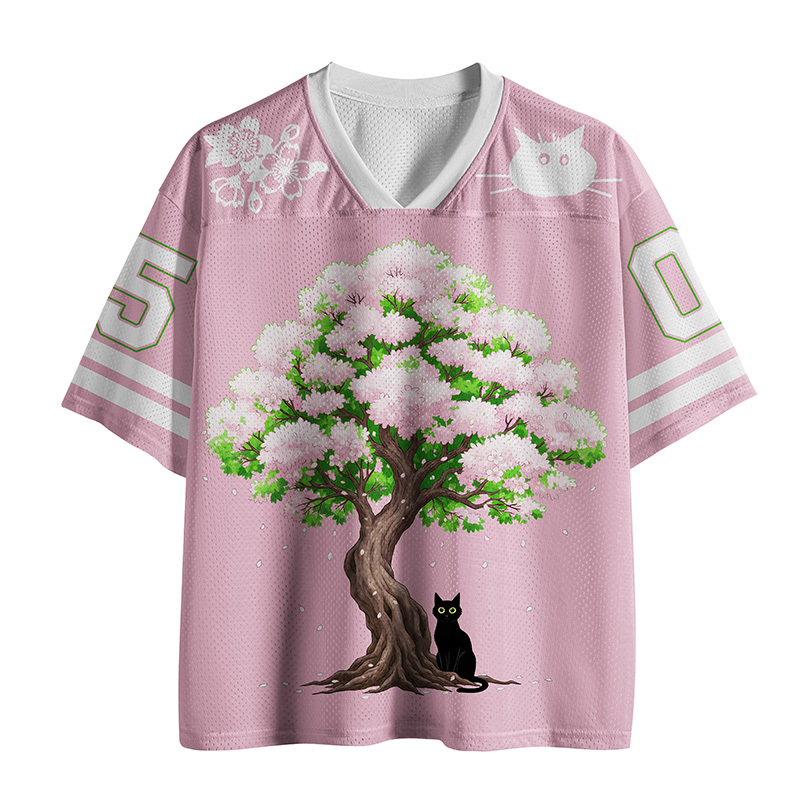 Tokyo-Tiger Sakura And Cat No.05 Mesh Jersey