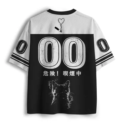 Tokyo-Tiger Retro Cat Smoking Mesh Jersey
