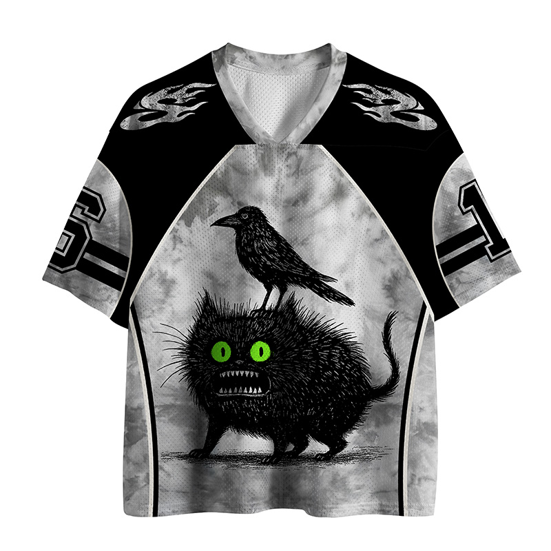 Tokyo-Tiger Crow And Black Cat Mesh Jersey