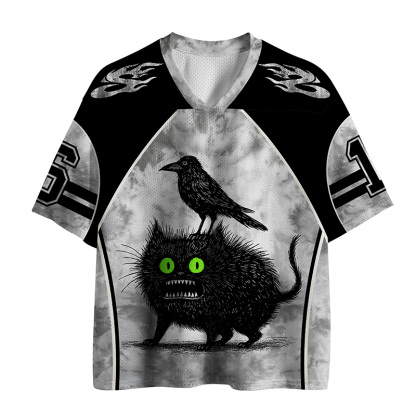 Tokyo-Tiger Crow And Black Cat Mesh Jersey