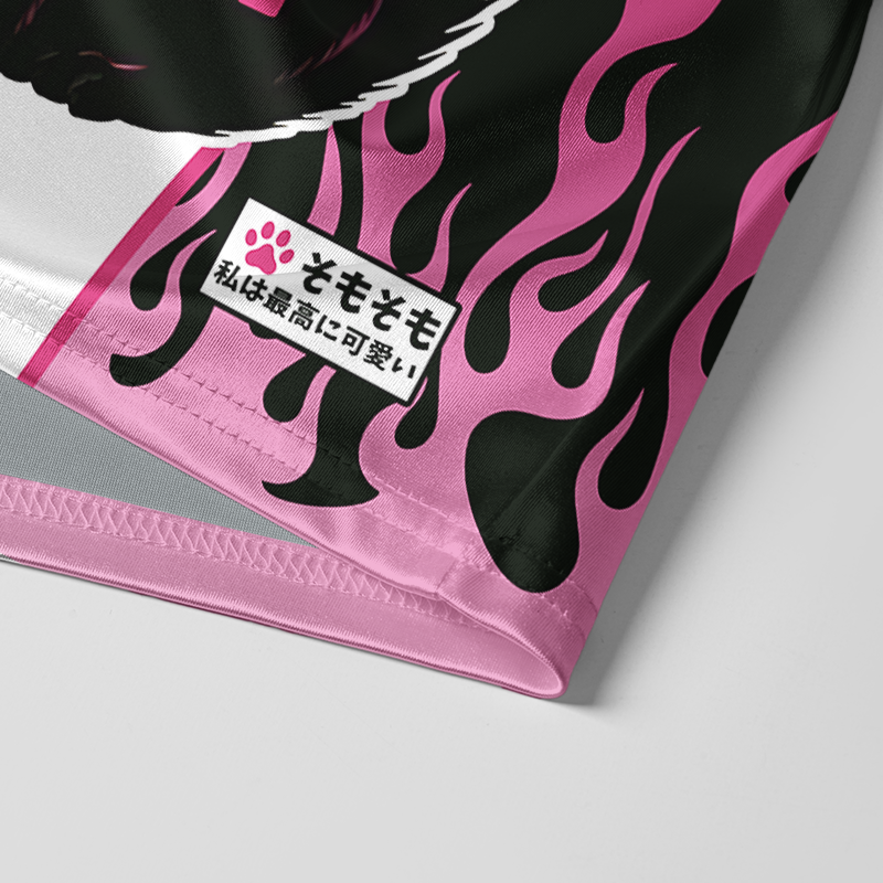 Tokyo-Tiger Roaring Black Cat Glossy Oversized Jersey