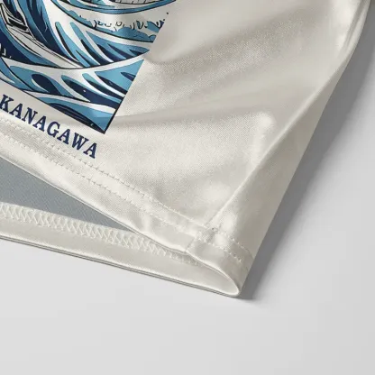 Tokyo-Tiger Ukiyo-e Ocean Waves Japan Glossy Oversized Jersey