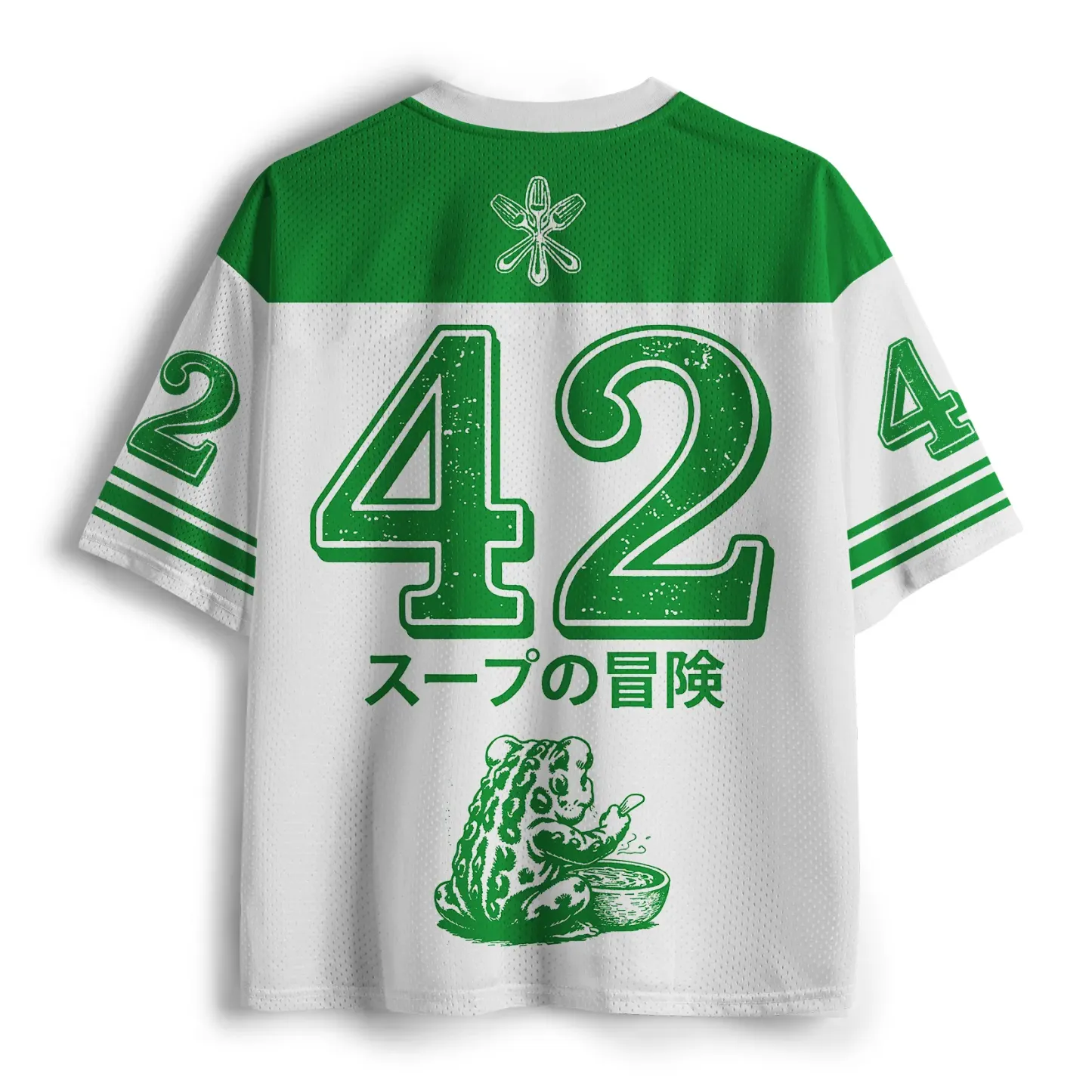 Tokyo-Tiger Cute Frog：Life Is Soup I Am Fork Mesh Jersey