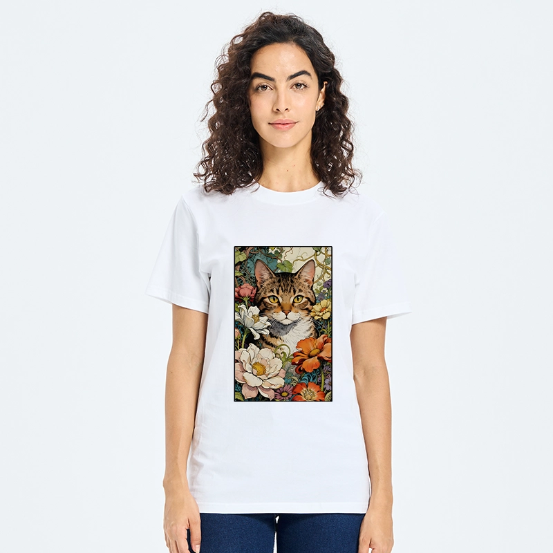 Tokyo-Tiger A Cat Hidden In Flowers Classic T-Shirt