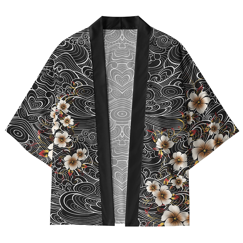 Tokyo-Tiger Sakura With Whirlpool Kimono Cardigan Sale