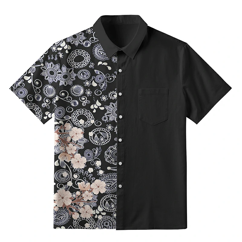 Tokyo-Tiger Half Of The Flower Button-up Shirt