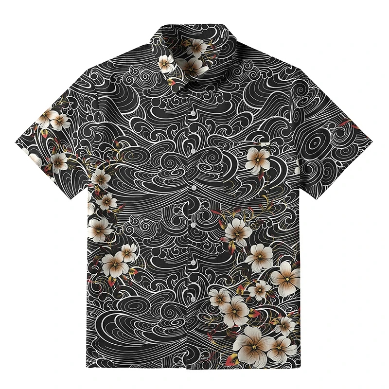 Tokyo-Tiger Floral Whirl Button-up Shirt