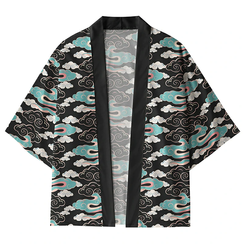 Tokyo-Tiger Whimsical Clouds Kimono Cardigan