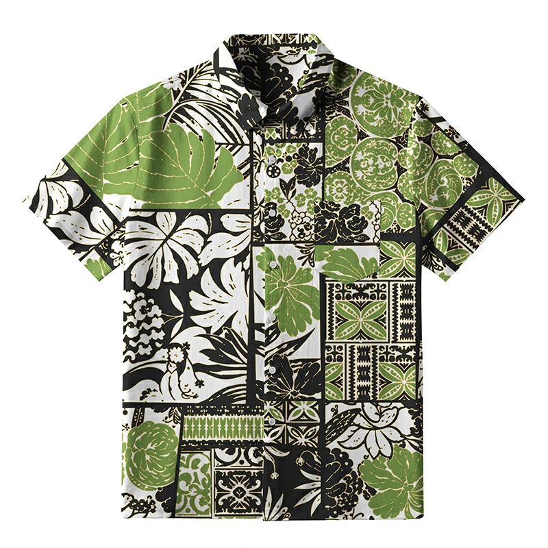Tokyo-Tiger Tropical Plant Button-up Shirt