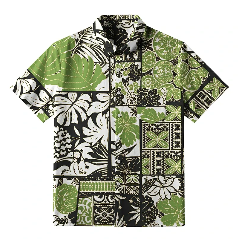 Tokyo-Tiger Tropical Plant Button-up Shirt Sale