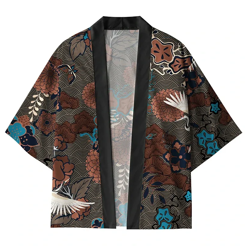 Tokyo-Tiger Cranes And Blooms Kimono Cardigan Sale