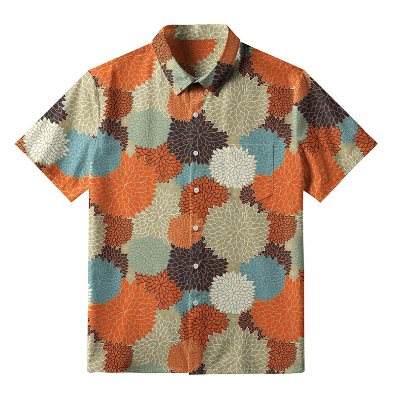 Tokyo-Tiger Autumn Flower Symphony Button-up Shirt