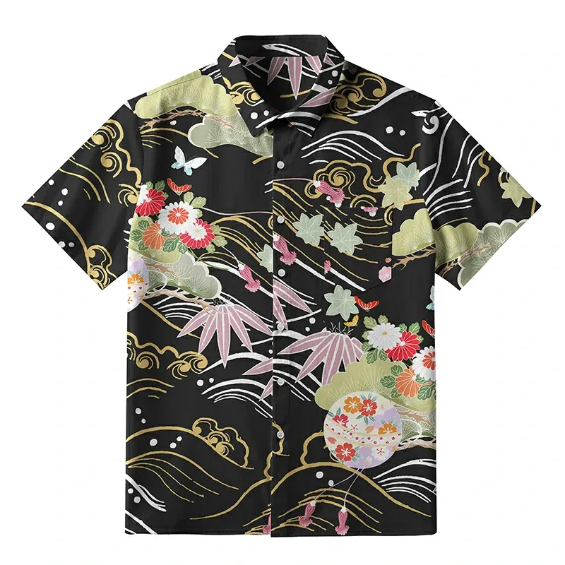 Tokyo-Tiger Floral And Cloud Button-up Shirt Sale