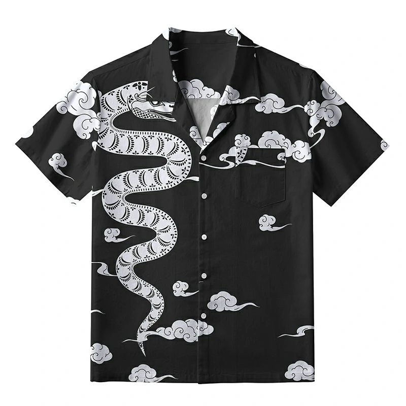 Tokyo-Tiger Snake And Auspicious Clouds Aloha Hawaiian Shirt