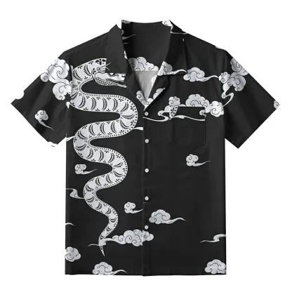 Tokyo-Tiger Snake And Auspicious Clouds Aloha Hawaiian Shirt