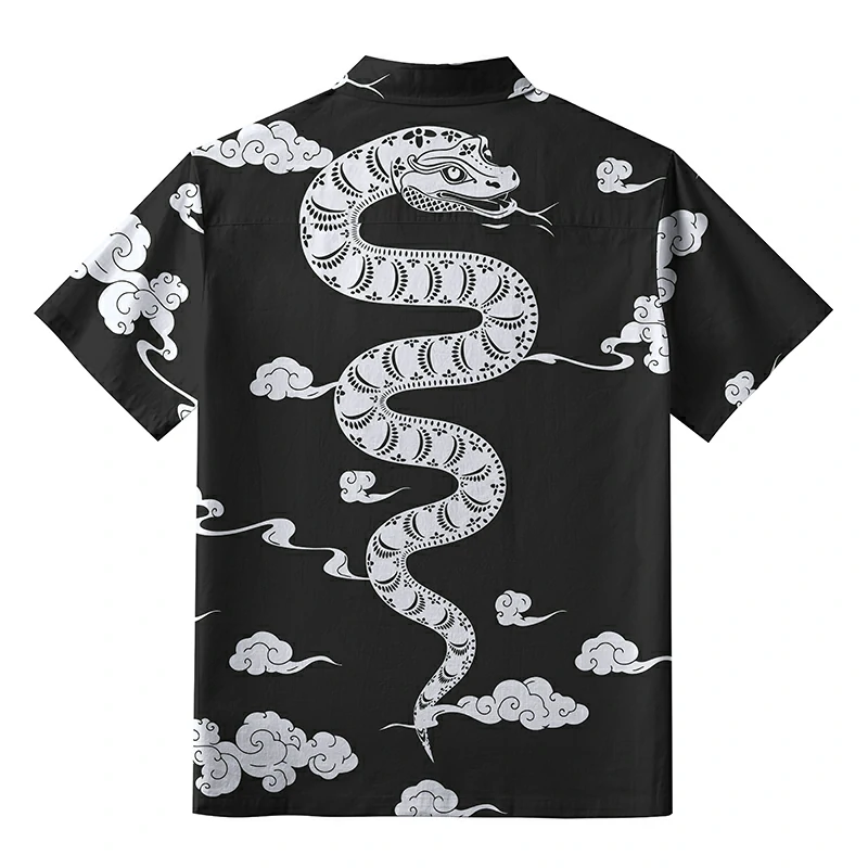Tokyo-Tiger Snake And Auspicious Clouds Aloha Hawaiian Shirt