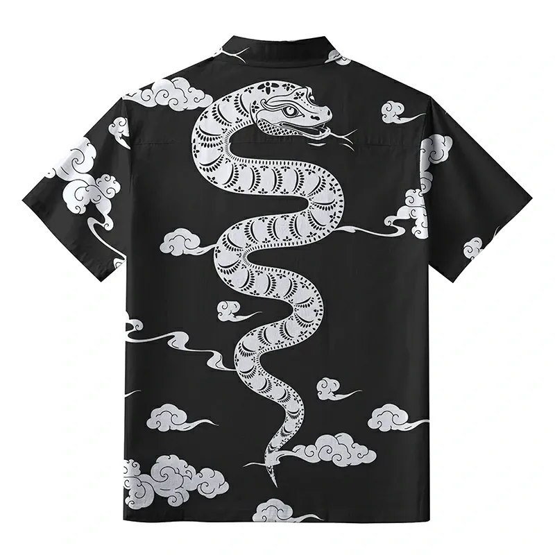 Tokyo-Tiger Snake And Auspicious Clouds Aloha Hawaiian Shirt