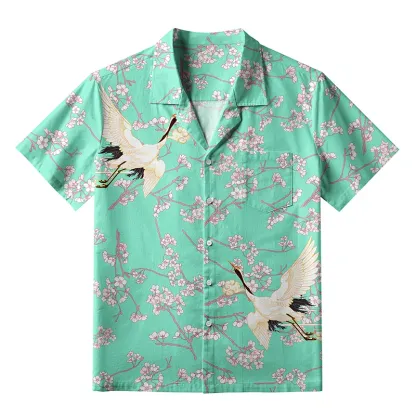 Tokyo-Tiger Cranes And Sakura Aloha Hawaiian Shirt