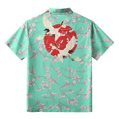 Tokyo-Tiger Cranes And Sakura Aloha Hawaiian Shirt