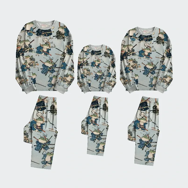 Tokyo-Tiger Frog Samurai Family Pajama Sets