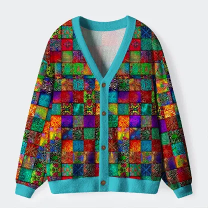Tokyo-Tiger The Art Of Colorful Geometry Ugly Cardigan Sweater