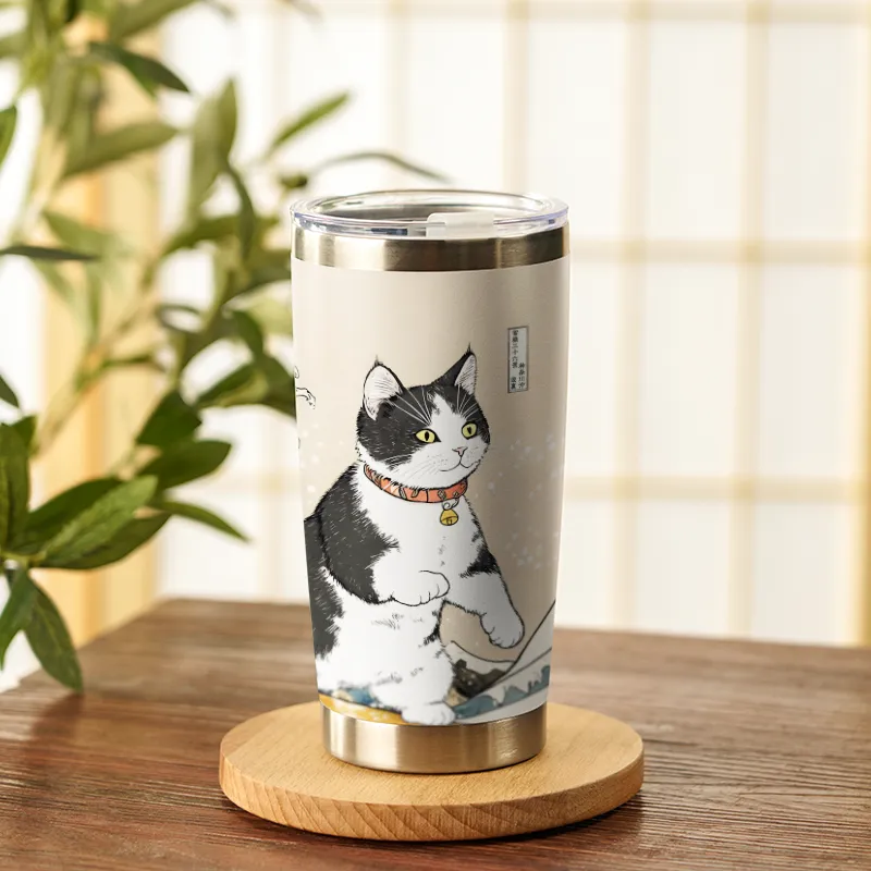 Tokyo-Tiger Skiing Cat 20oz Tumbler