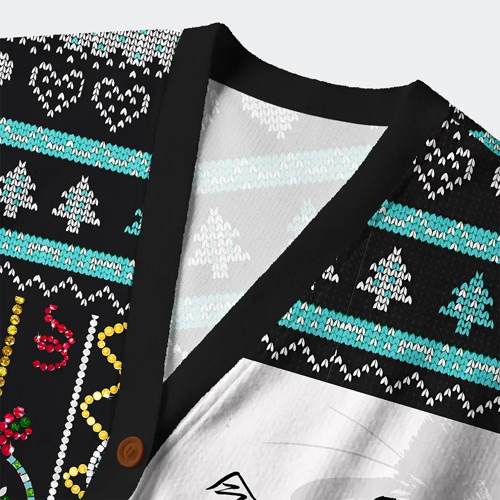 Tokyo-Tiger Cats Are Watching You Closely Ugly Cardigan Sweater