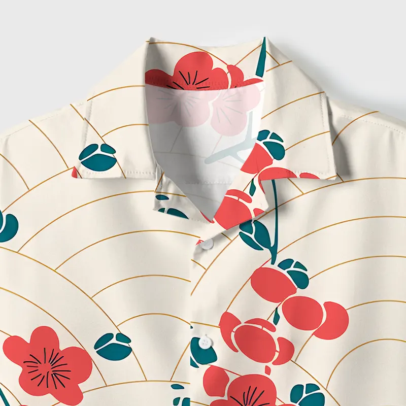 Tokyo-Tiger Blossom Wave Cuban Collar Shirt
