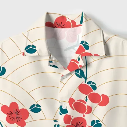 Tokyo-Tiger Blossom Wave Cuban Collar Shirt