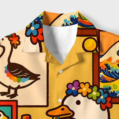 Tokyo-Tiger More Spaghetti Less Upsetti Goose Cuban Collar Shirt