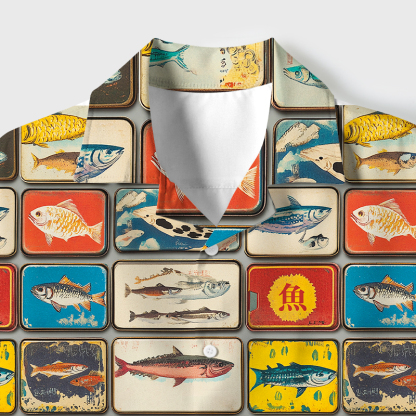 Tokyo-Tiger Vintage Fish Collection Cuban Collar Shirt