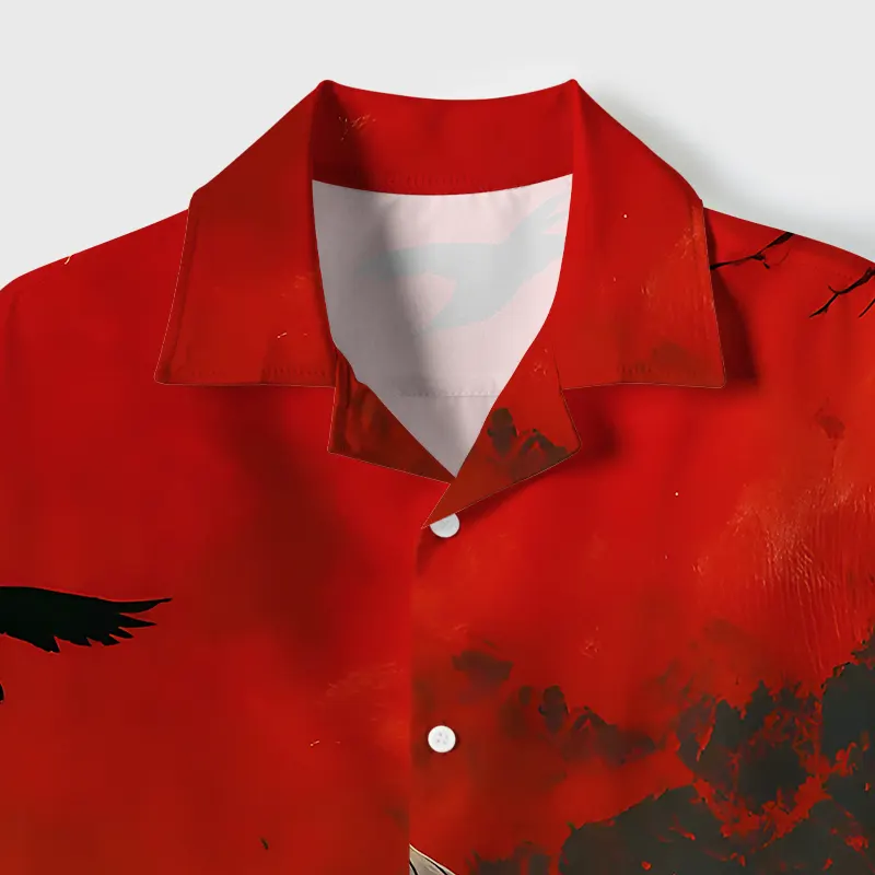 Tokyo-Tiger Blood Night Samura Cuban Collar Shirt