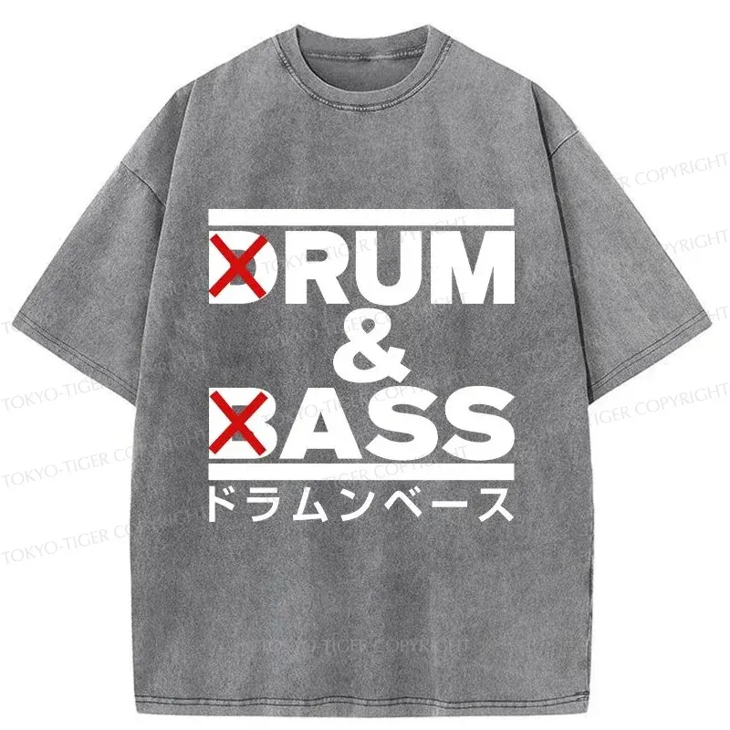 Tokyo-Tiger Drum And Bass Funny Washed T-Shirt