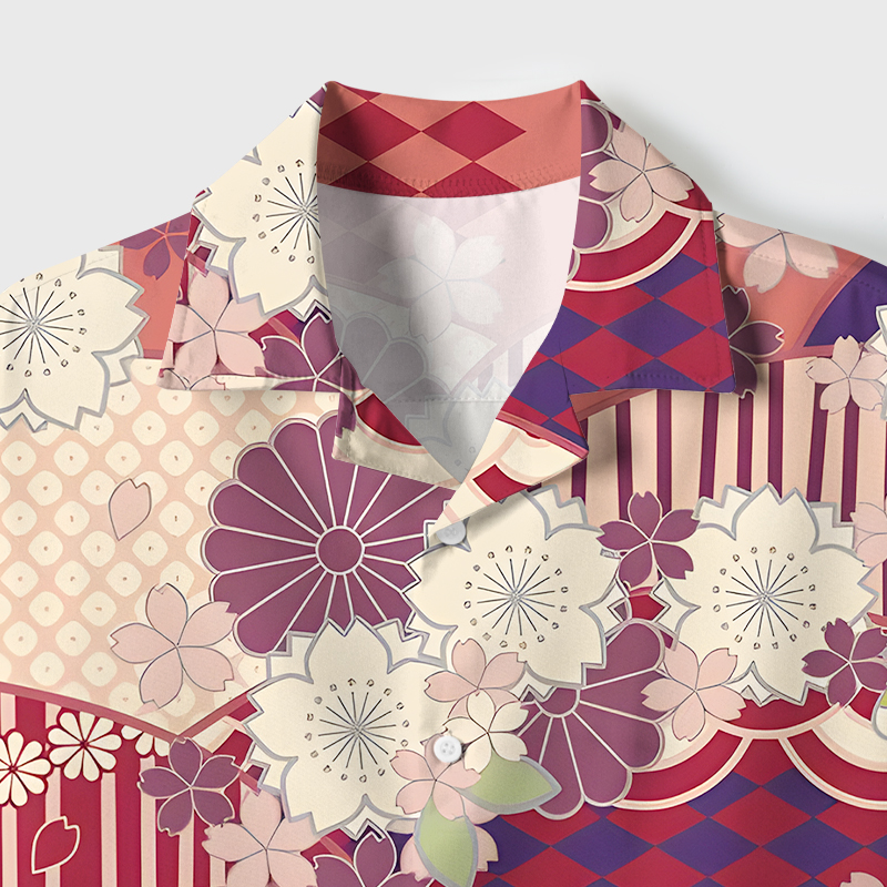 Tokyo-Tiger A Floral Fusion Cuban Collar Shirt