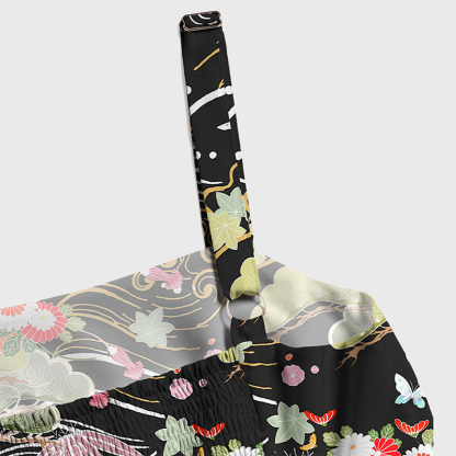Tokyo-Tiger Floral And Cloud Maxi Dress
