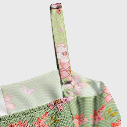 Tokyo-Tiger Sakura Blossom Waves Maxi Dress