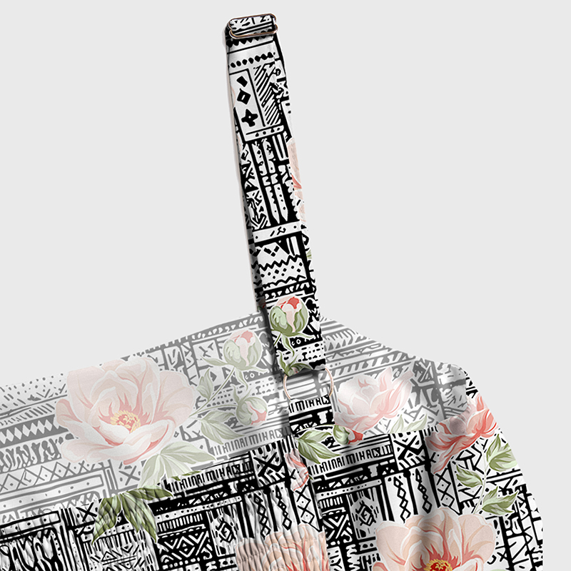 Tokyo-Tiger Flowers In Line Art Maxi Dress
