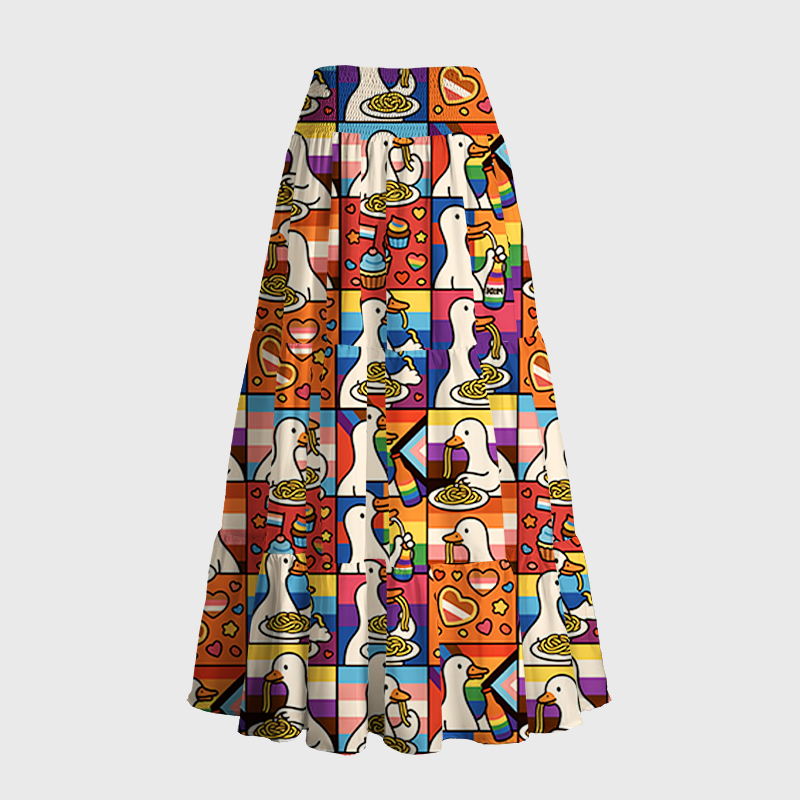 Tokyo-Tiger More Spaghetti Less Upsetti Goose Eat Spaghetti Maxi Skirt